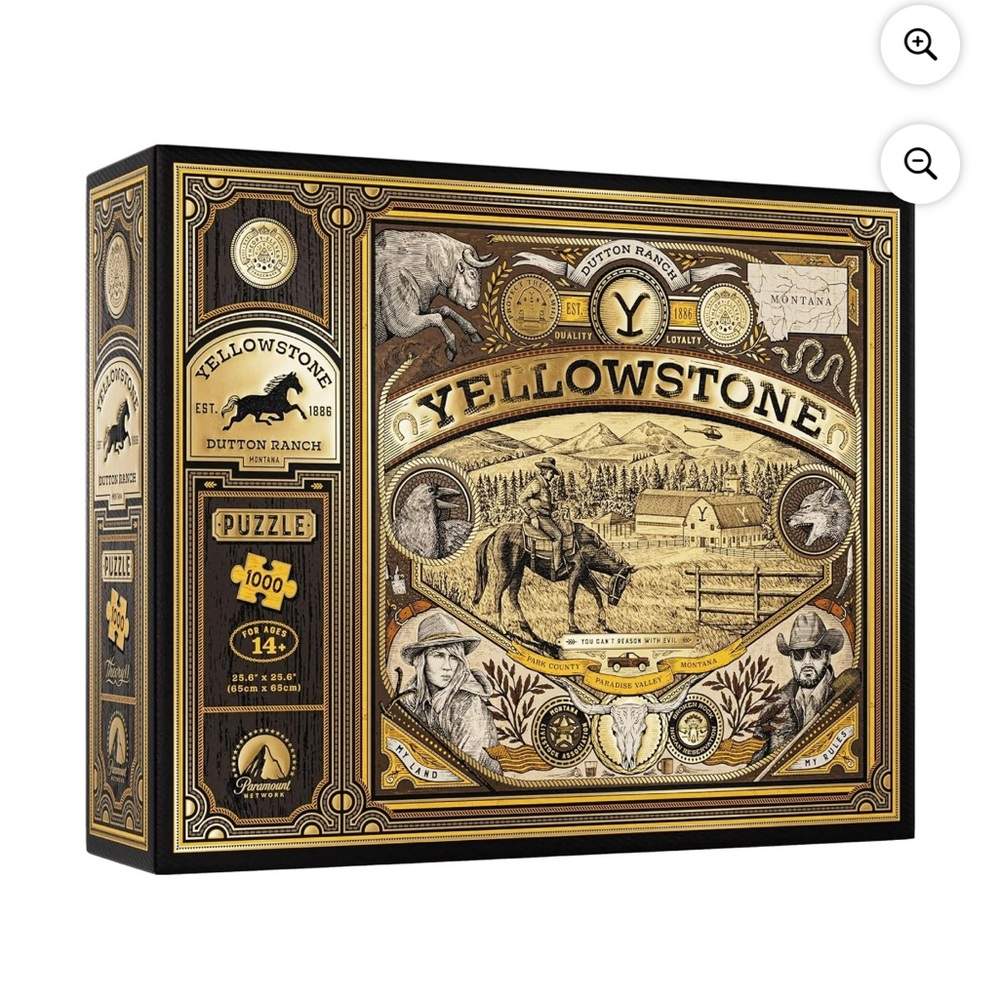 Dutton Ranch 1000-Piece Puzzle - Black and Gold